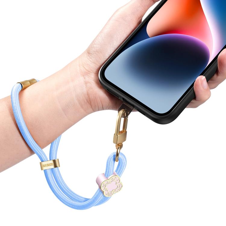 DUX DUCIS Garden Series Begonia Pattern Adjustable Short Phone Lanyard(Sky Blue) - Lanyards & Wrist Straps by DUX DUCIS | Online Shopping South Africa | PMc TechLife | Buy Now Pay Later Mobicred