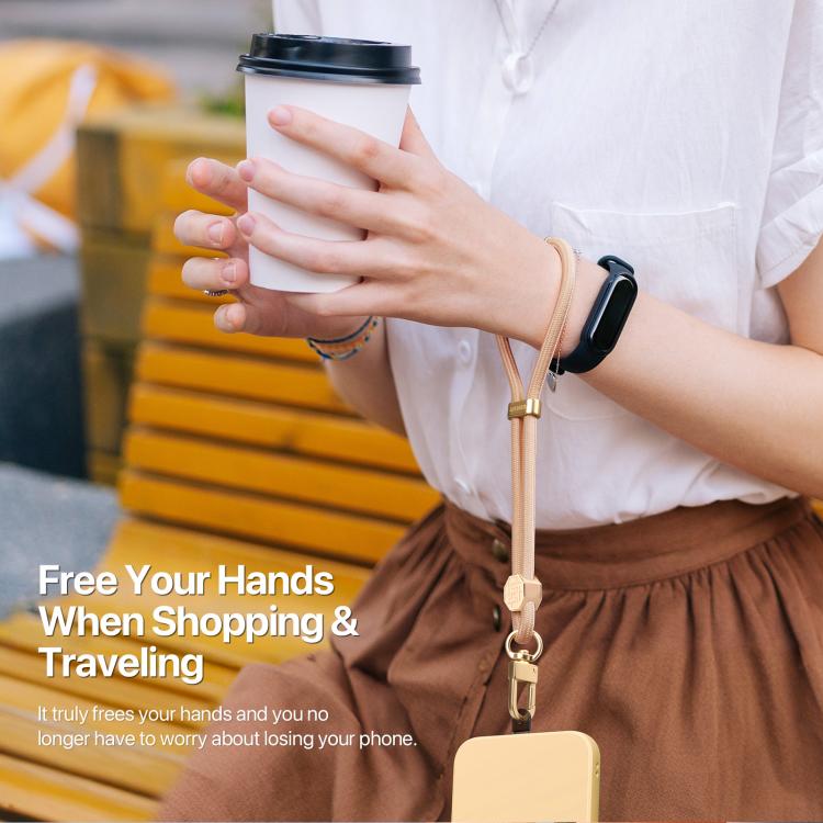 DUX DUCIS Garden Series Swastika Pattern Adjustable Short Phone Lanyard(Amber Color) - Lanyards & Wrist Straps by DUX DUCIS | Online Shopping South Africa | PMc TechLife | Buy Now Pay Later Mobicred