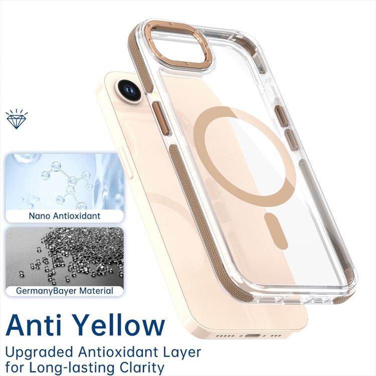 For iPhone 16e Dual-Color Clear Acrylic Hybrid TPU MagSafe Phone Case(Red) - iPhone 16e Cases by PMC TechLife | Online Shopping South Africa | PMC TechLife | Buy Now Pay Later Mobicred