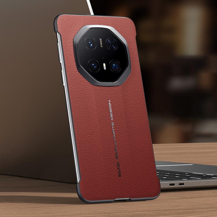For Huawei Mate 70 RS Ultimate SULADA Frameless Top Layer Cowhide Leather Hybrid PC Phone Case(Red) - free shipping - PMC TechLife - Order now!