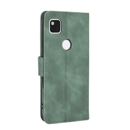 For Google Pixel 4a Solid Color Skin Feel Magnetic Buckle Horizontal Flip Calf Texture PU Leather Case with Holder & Card Slots & Wallet(Green) - Google Cases by PMC Jewellery | Online Shopping South Africa | PMC Jewellery