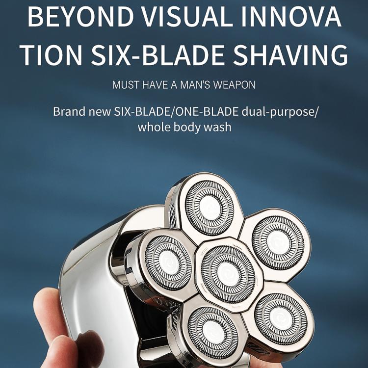 VGR V-395 Six Cuttter Heads IPX6 Electric Shaver(Silver) - free shipping - PMC TechLife - Order now!