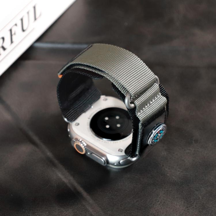 For Apple Watch 46mm / 49mm / 45mm / 44mm Compass Nylon Loop Watch Band(Black Grey) - free shipping - PMc TechLife - Order now!