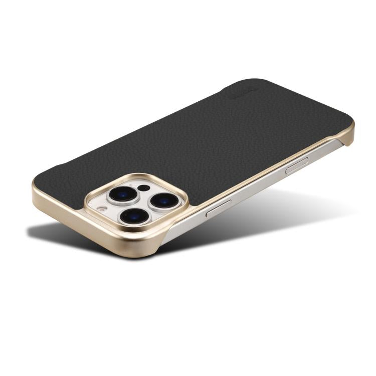 For iPhone 14 / 13 Denior A20 Genuine Leather Litchi Texture MagSafe Frameless Phone Case(Black) - free shipping - PMc TechLife - Order now!