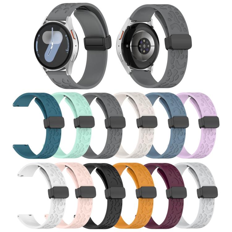 22mm Kalebol Universal Leopard Print Magnetic Folding Buckle Silicone Strap(Light Grey) - free shipping - PMc TechLife - Order now!