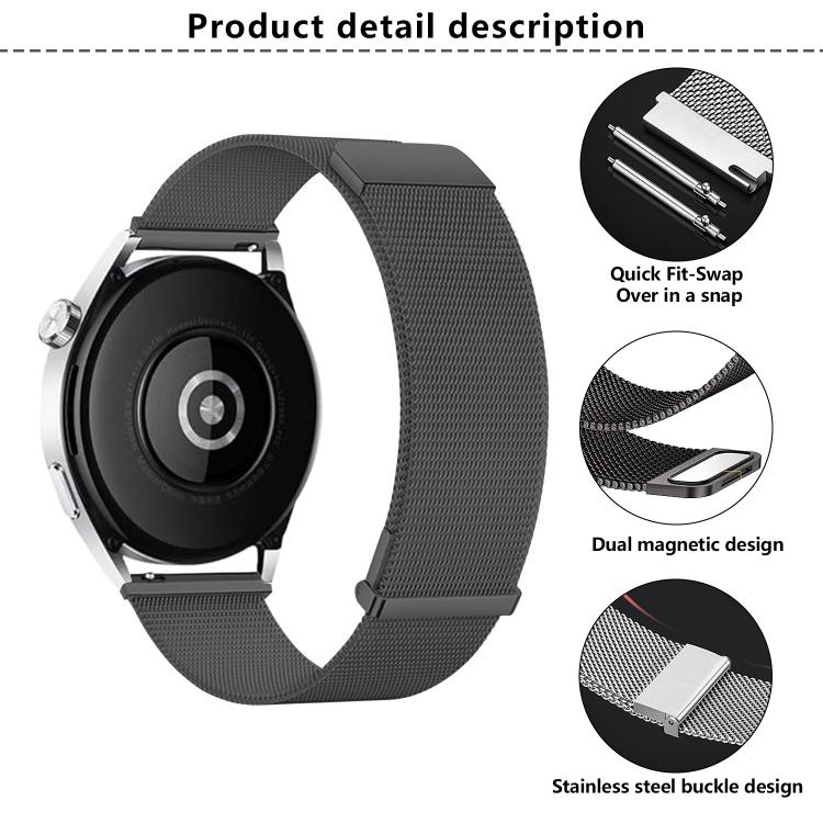 Kalebol 20mm Universal Loop Double Magnetic Buckle Milanese Strap(Rose Pink) - free shipping - PMc TechLife - Order now!