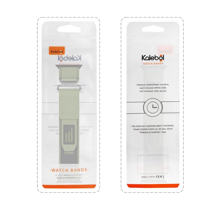For Apple Watch 46mm / 49mm / 45mm / 44mm Kalebol Simple Two Section Nylon Strap(Black) - Watch Bands by Kalebol | Online Shopping South Africa | PMC TechLife | Buy Now Pay Later Mobicred