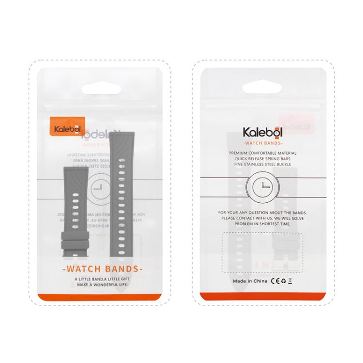 Kalebol 18mm Universal Textured Silicone Silver Buckle Strap(White) - 18mm Bands by Kalebol | Online Shopping South Africa | PMc TechLife | Buy Now Pay Later Mobicred