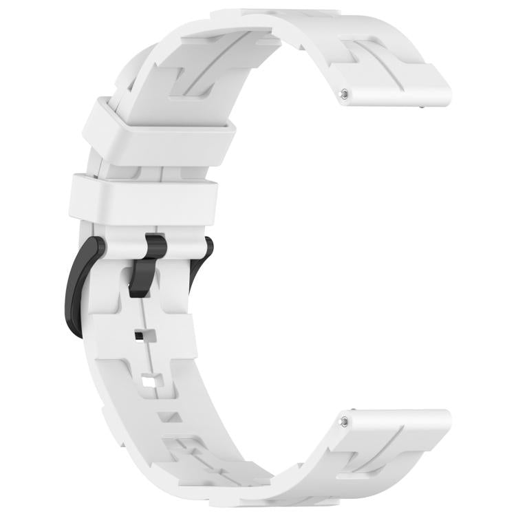 20mm Kalebol Solid Color Black Buckle Round Tail Silicone Watch Band(White) - 20mm Bands by Kalebol | Online Shopping South Africa | PMc TechLife | Buy Now Pay Later Mobicred