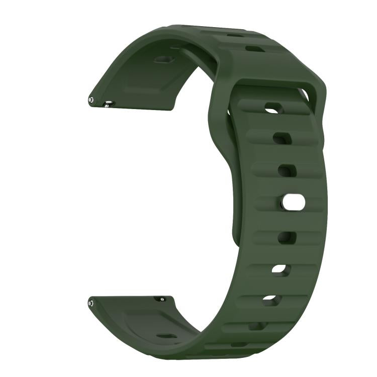 22mm Kalebol Wave Pattern Studded Buckle Silicone Watch Band(Army Green) - free shipping - PMc TechLife - Order now!