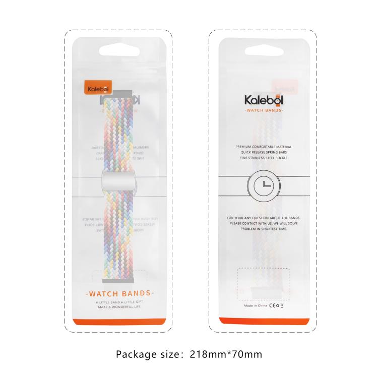 20mm Kalebol Nylon Braided Loop Magnetic Buckle Watch Band(Black Rainbow) - free shipping - PMc TechLife - Order now!