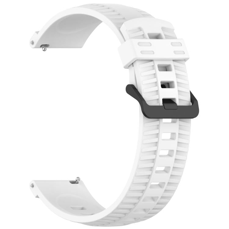 20mm Kalebol Black Buckle Tire Pattern Silicone Watch Band(White) - 20mm Bands by Kalebol | Online Shopping South Africa | PMc TechLife | Buy Now Pay Later Mobicred