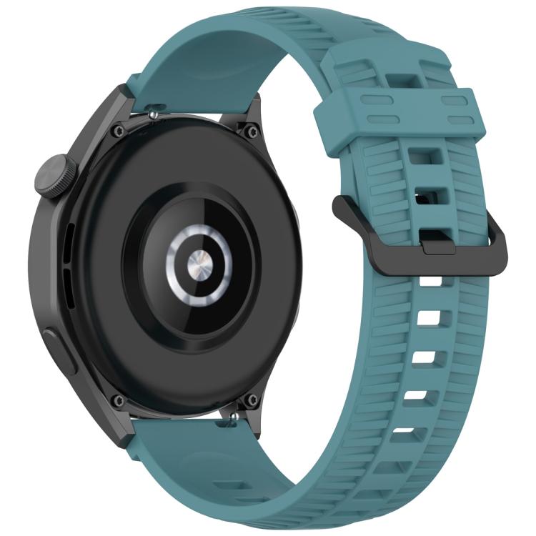 22mm Kalebol Black Buckle Tire Pattern Silicone Watch Band(Rock Blue) - 22mm Bands by Kalebol | Online Shopping South Africa | PMc TechLife | Buy Now Pay Later Mobicred