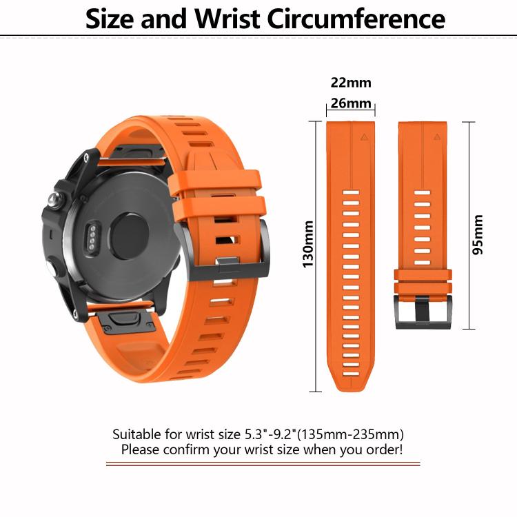 For Garmin QuickFit 22mm Kalebol Plain Texture Silicone Watch Band(Black) - free shipping - PMc TechLife - Order now!