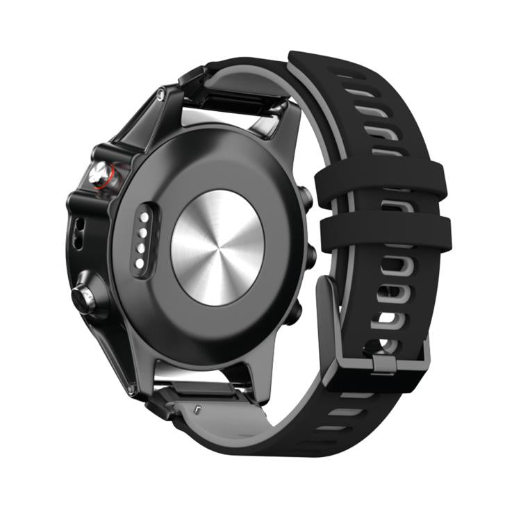 For Garmin QuickFit 22mm Kalebol Two-layer Silicone Watch Band(Black Grey) - free shipping - PMc TechLife - Order now!