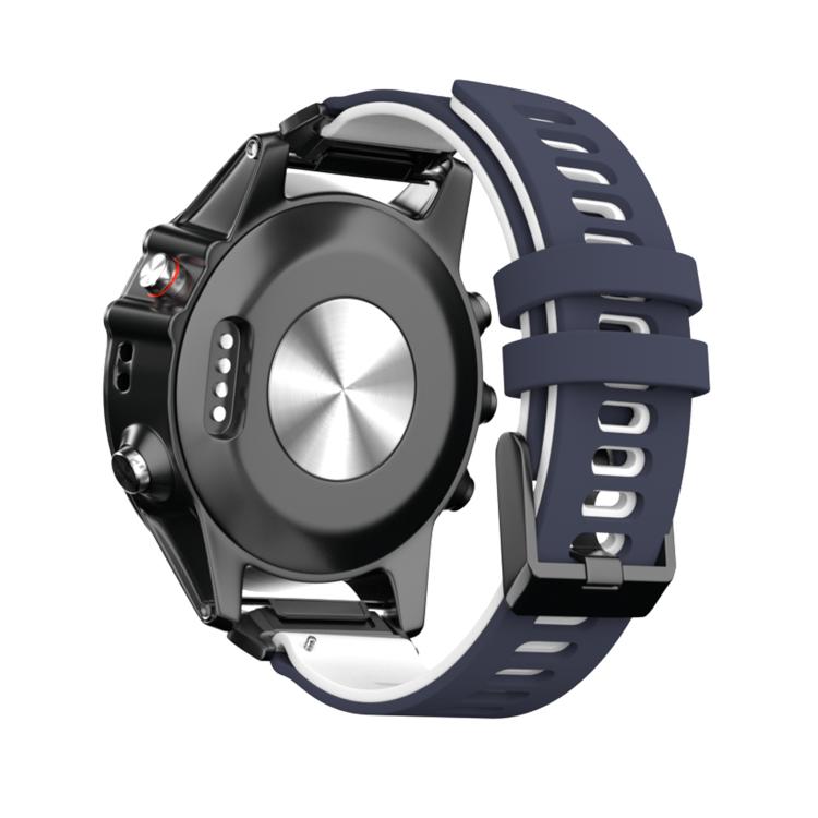 For Garmin QuickFit 22mm Kalebol Two-layer Silicone Watch Band(Blue White) - free shipping - PMc TechLife - Order now!
