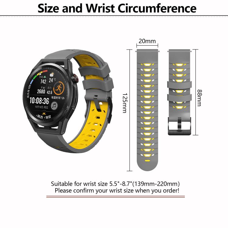 Kalebol 20mm Universal Three Row Holes Silicone Watch Band(Green Black) - 20mm Bands by Kalebol | Online Shopping South Africa | PMc TechLife | Buy Now Pay Later Mobicred