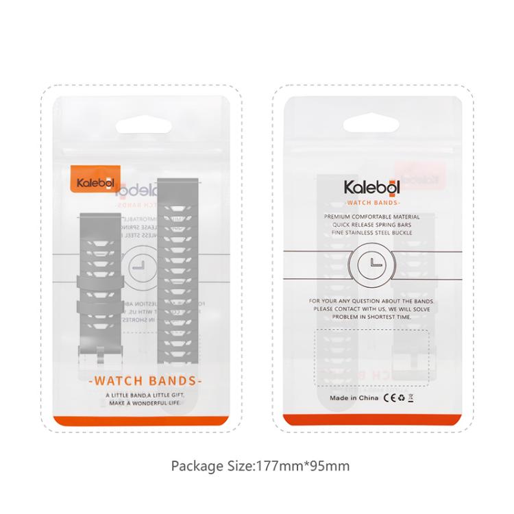Kalebol 20mm Universal Three Row Holes Silicone Watch Band(Green Black) - 20mm Bands by Kalebol | Online Shopping South Africa | PMc TechLife | Buy Now Pay Later Mobicred