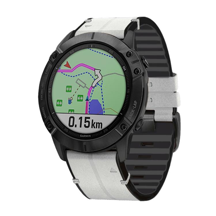 For Garmin QuickFit 22mm Kalebol Quick Release Silicone Leather Watch Band(Light Grey) - free shipping - PMc TechLife - Order now!