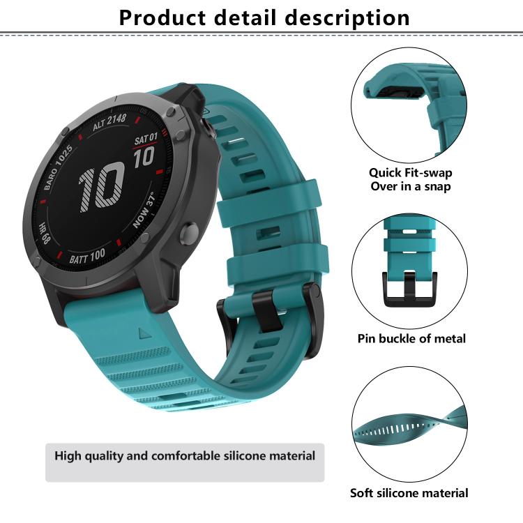 For Garmin QuickFit 22mm Kalebol Concave Texture Silicone Watch Band(Grey) - free shipping - PMc TechLife - Order now!