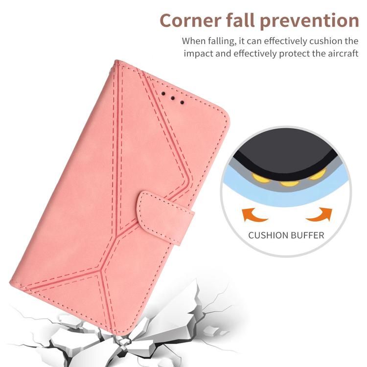 For Tecno Spark 40 Pro+ 4G Stitching Embossed Leather Phone Case(Pink) - free shipping - PMC TechLife - Order now!