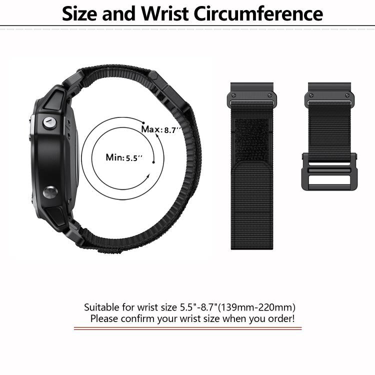 For Garmin QuickFit 26mm Kalebol Loop Nylon Buckle Watch Band(Black) - free shipping - PMc TechLife - Order now!