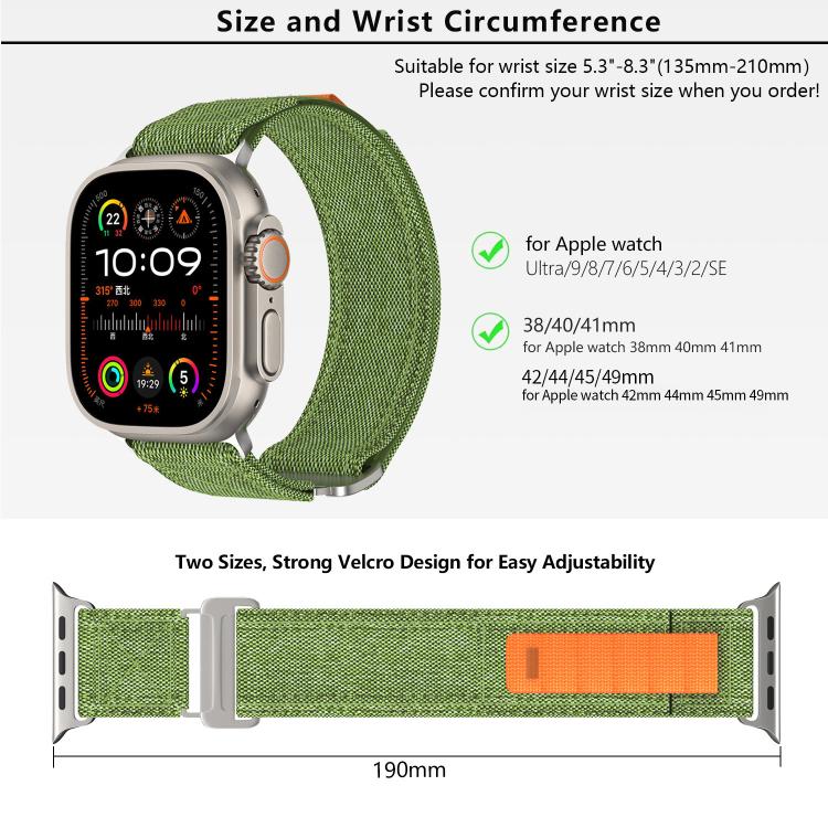 For Apple Watch 46mm / 49mm / 45mm / 44mm Kalebol Canvas Pattern Nylon Loop Strap(Light Blue) - Watch Bands by Kalebol | Online Shopping South Africa | PMC TechLife | Buy Now Pay Later Mobicred