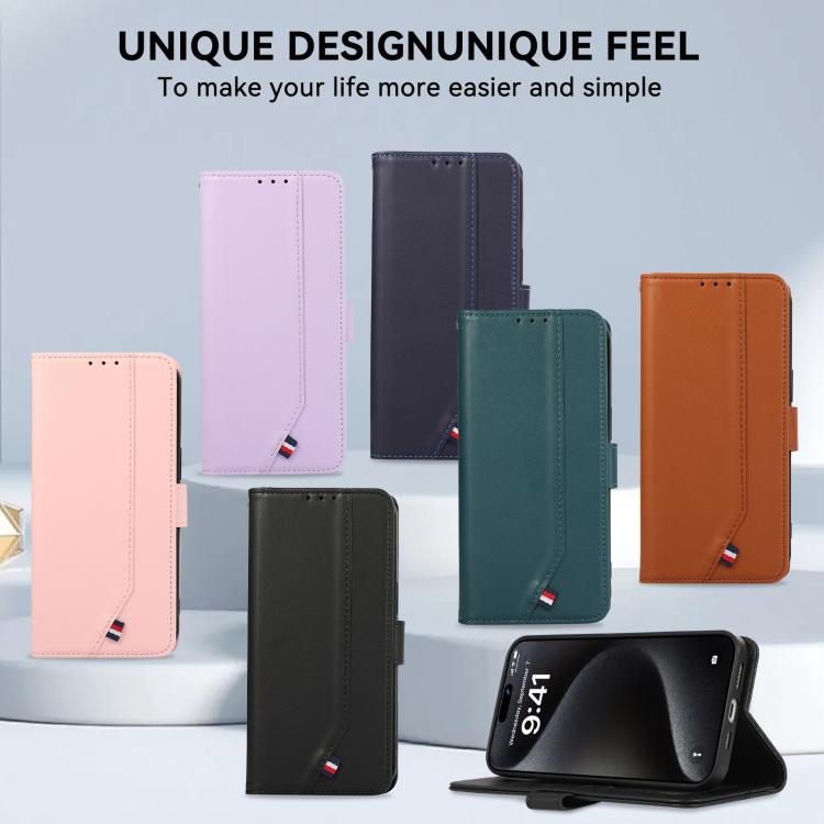 For iPhone 17 Air ABEEL Delicate Texture Splicing RFID Leather Phone Case(Blue) - free shipping - PMc TechLife - Order now!