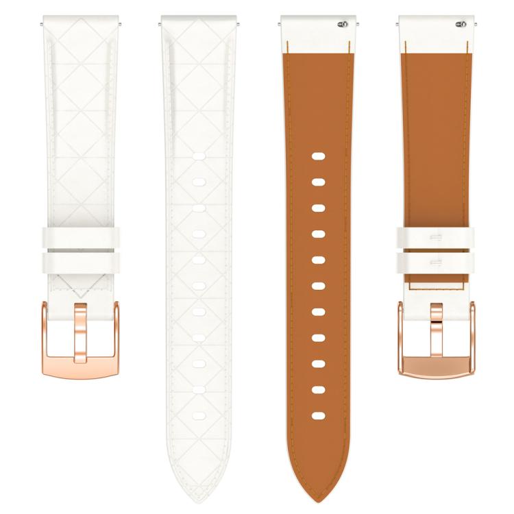 18mm Square Leather Rose Gold Buckle Watch Band(White) - free shipping - PMc TechLife - Order now!