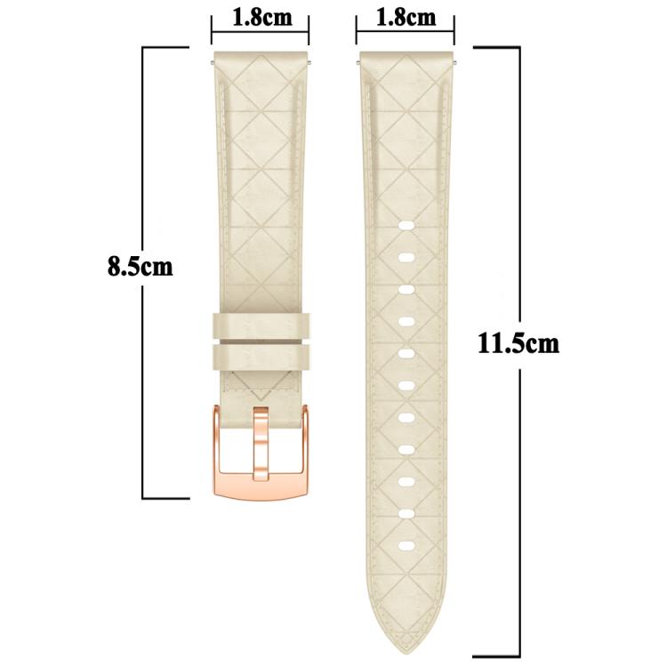 18mm Square Leather Rose Gold Buckle Watch Band(White) - free shipping - PMc TechLife - Order now!