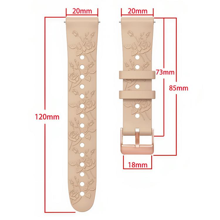 20mm Embossed Rose Gold Buckle Silicone Watch Band(Fog Gray) - free shipping - PMc TechLife - Order now!