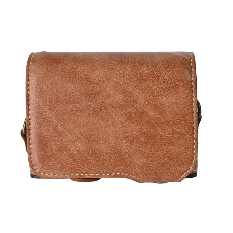 For Canon G7 X Mark III / G7X3 Retro Pull Up Leather Full Body Camera Case Bag with Strap(Brown) - free shipping - PMC TechLife - Order now!