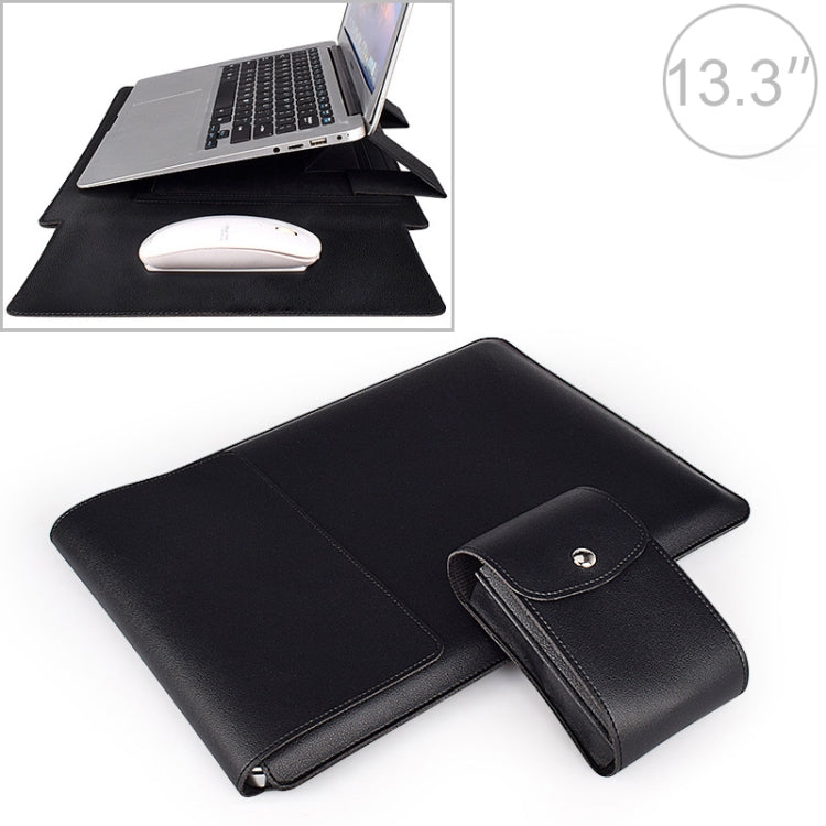 PU05 Sleeve Leather Case Carrying Bag with Small Storage Bag for 13.3 inch Laptop(Black) - 13.3 inch by PMC Jewellery | Online Shopping South Africa | PMC Jewellery | Buy Now Pay Later Mobicred