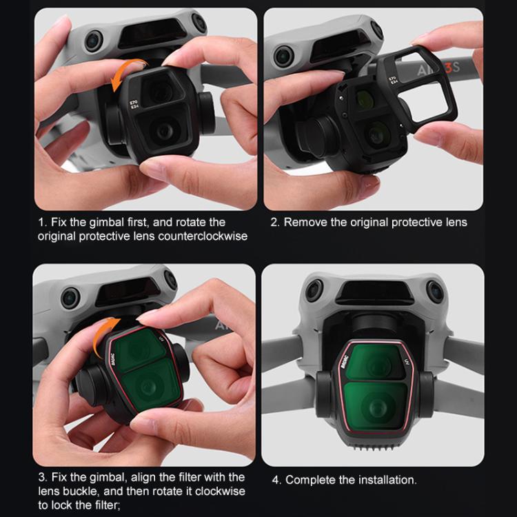 For DJI Air 3S BRDRC Camera Lens Filter, Filter:NIGHT - free shipping - PMC TechLife - Order now!