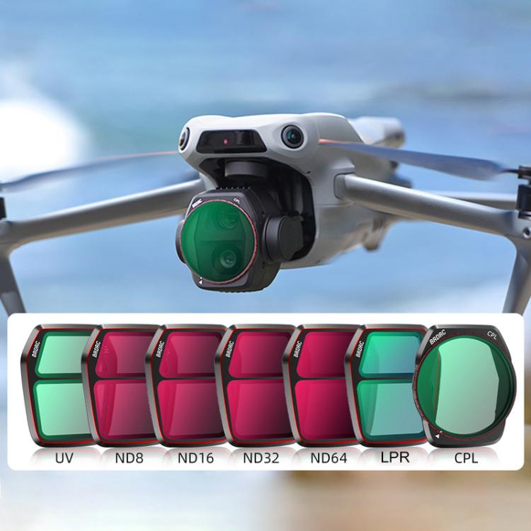 For DJI Air 3S BRDRC Camera Lens Filter, Filter:ND64 - free shipping - PMC TechLife - Order now!
