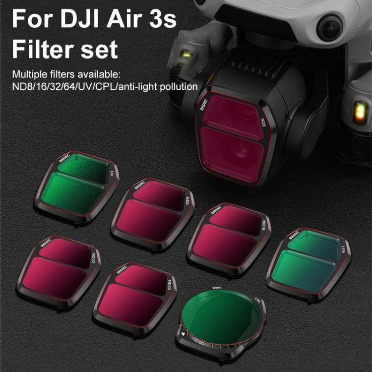 For DJI Air 3S BRDRC Camera Lens Filter, Filter:4 in 1 CPL ND16-64 - free shipping - PMC TechLife - Order now!