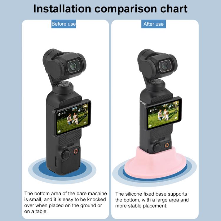 For DJI OSMO Pocket 3 BRDRC Silicone Desktop Base Bracket(Pink) - free shipping - PMC TechLife - Order now!