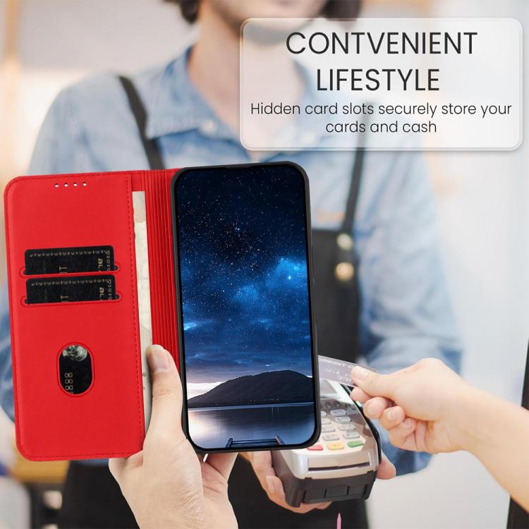 For iPhone 17 Strong Magnetic Frosted Flip Leather Phone Case(Red) - free shipping - PMc TechLife - Order now!