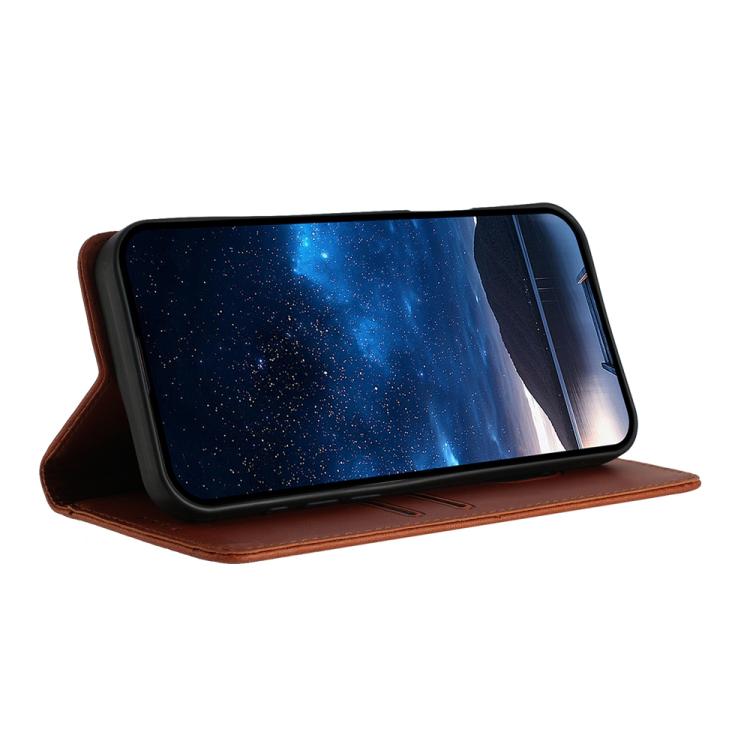 For iPhone 17 Strong Magnetic Frosted Flip Leather Phone Case(Coffee Color) - free shipping - PMc TechLife - Order now!