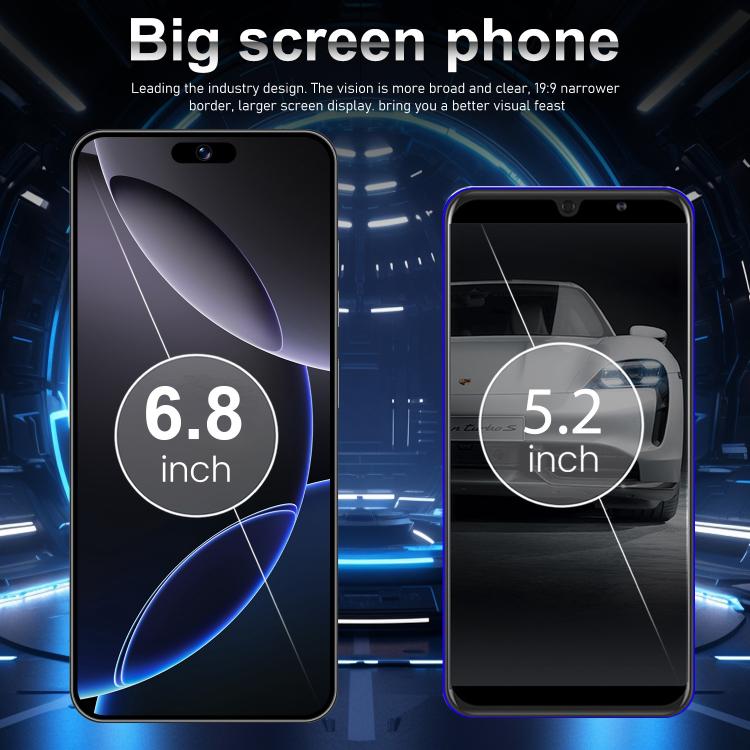 I16 Pro Max / VD1, 3GB+32GB, 6.8 inch Android 10 MTK6753 Octa Core, Network: 4G, Dual SIM, Plug:EU Plug(Purple) - free shipping - PMc TechLife - Order now!
