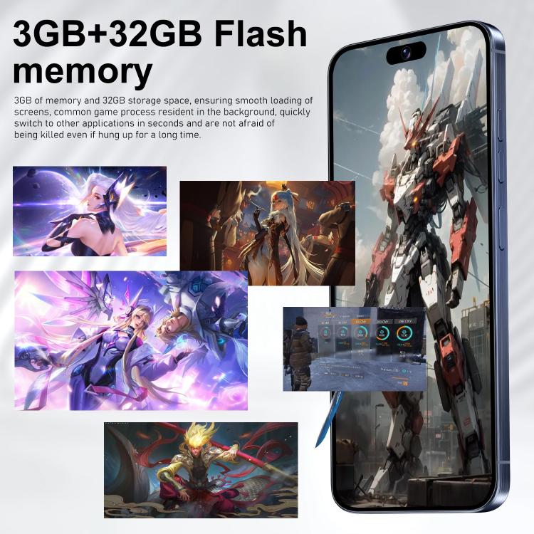 I16 Pro Max / VD1, 3GB+32GB, 6.8 inch Android 10 MTK6753 Octa Core, Network: 4G, Dual SIM, Plug:EU Plug(Sky Blue) - free shipping - PMc TechLife - Order now!