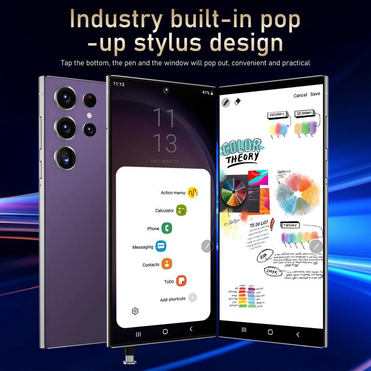 S24 Ultra / S7, 4GB+128GB, 6.75 inch Android 10 MTK6750 Octa Core, Network: 4G, Dual SIM, Plug:EU Plug(Purple) - free shipping - PMc TechLife - Order now!
