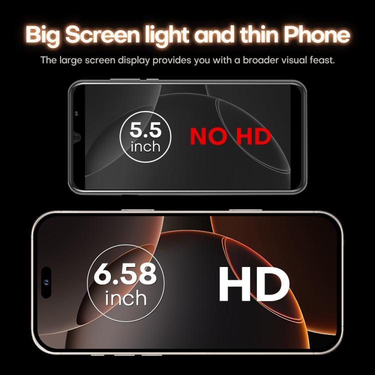 I16 Pro Max / PDQ6, 4GB+64GB, 6.58 inch Android 10 MTK6739 Quad Core, Network: 4G, Dual SIM, Plug:EU Plug(White) - free shipping - PMc TechLife - Order now!