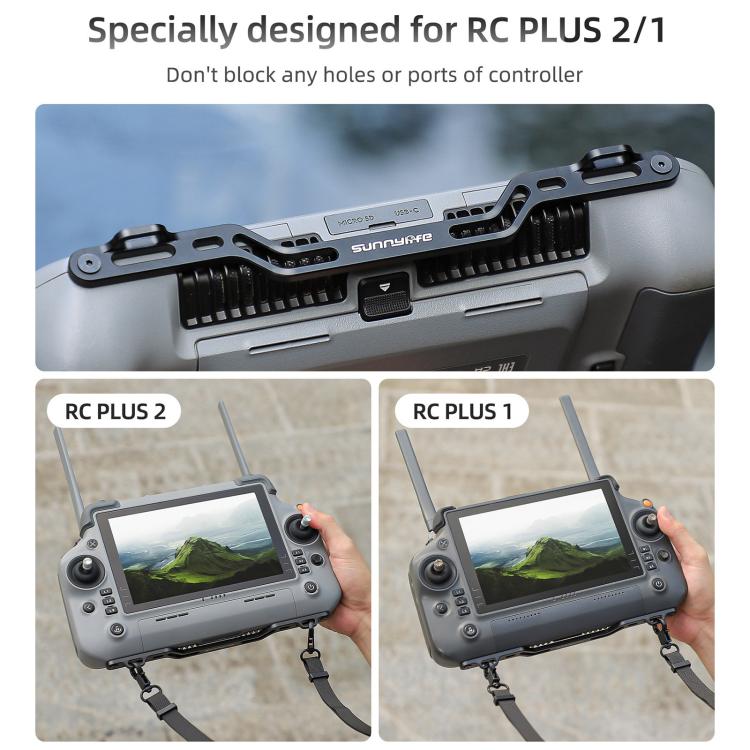 For DJI RC Plus 2 / 1 Sunnylife Controller Hanger Bracket with PU Leather Strap Shoulder Belt(Grey) - free shipping - PMC TechLife - Order now!