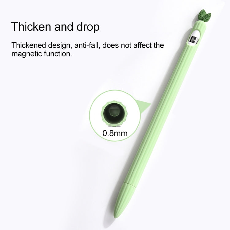 For Apple Pencil 1 Contrasting Color Mint Leaf Silicone Non-slip Protective Cover(Pink) - Pencil Accessories by PMC Jewellery | Online Shopping South Africa | PMC Jewellery | Buy Now Pay Later Mobicred
