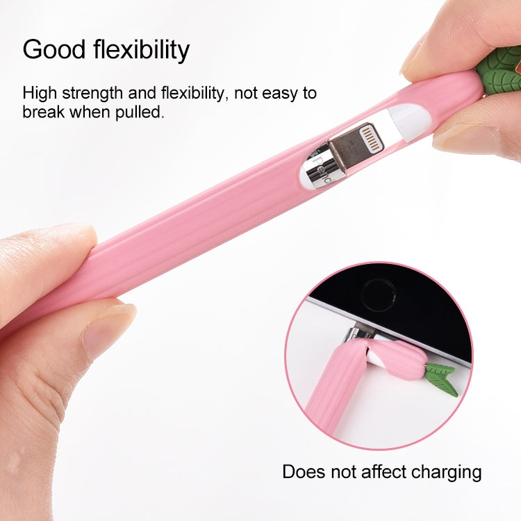 For Apple Pencil 2 Contrasting Color Mint Leaf Silicone Non-slip Protective Cover(Purple) - Pencil Accessories by PMC Jewellery | Online Shopping South Africa | PMC Jewellery | Buy Now Pay Later Mobicred