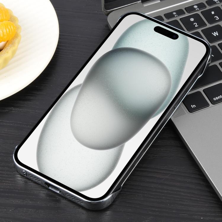 For iPhone 15 Electroplating Frameless Frosted Anti-Glare PC MagSafe Phone Case(Silver White) - free shipping - PMC TechLife - Order now!