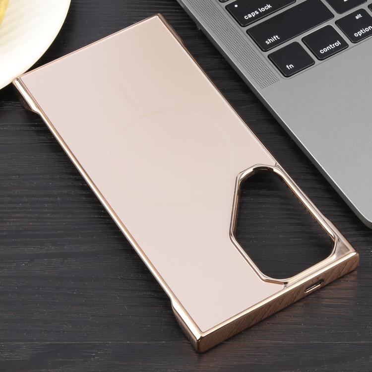 For Samsung Galaxy S22 Ultra 5G Electroplating Frameless Frosted Anti-Glare PC MagSafe Phone Case(Desert Gold) - free shipping - PMC TechLife - Order now!
