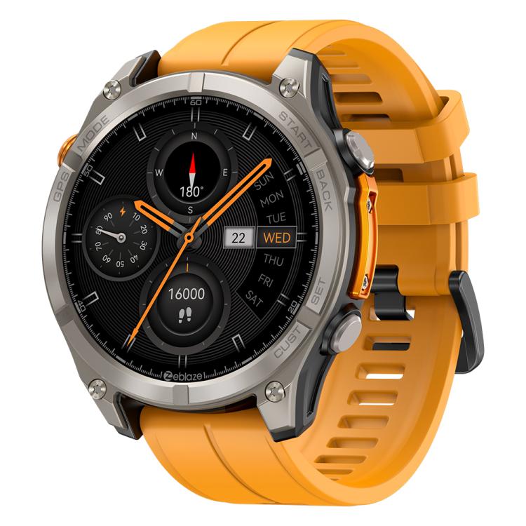 Zeblaze Stratos 4 Rugged Outdoor GPS Smart Watch 1.43 inch Screen 5 ATM & IP69K(Orange) - free shipping - PMC TechLife - Order now!