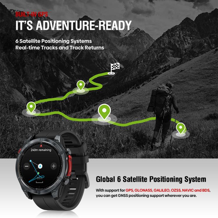 Zeblaze Stratos 4 Rugged Outdoor GPS Smart Watch 1.43 inch Screen 5 ATM & IP69K(Orange) - free shipping - PMC TechLife - Order now!